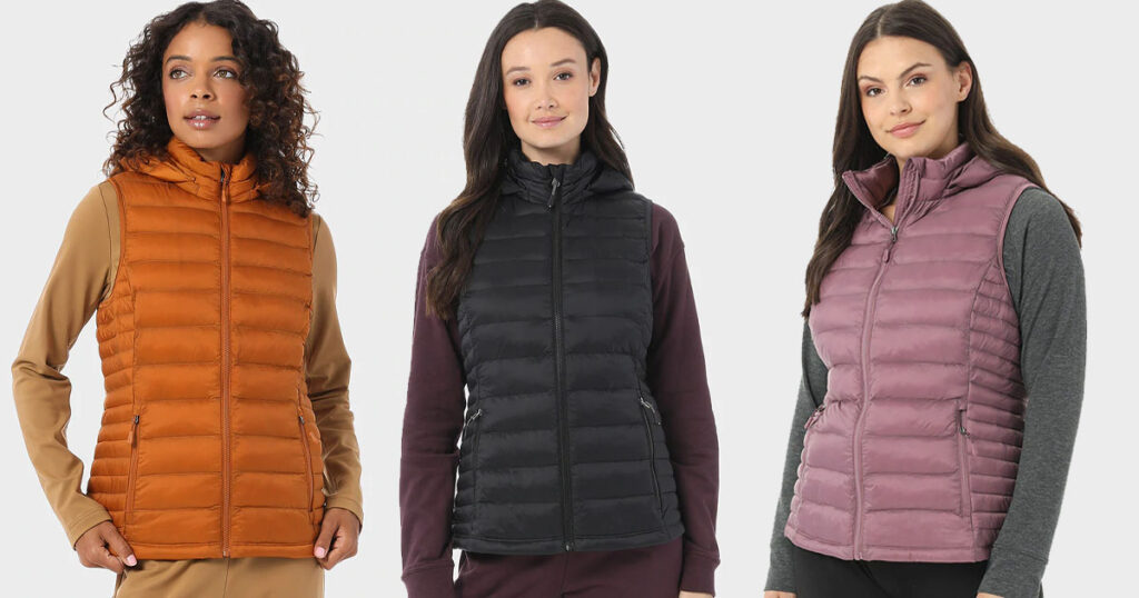 WOMENS LIGHTWEIGHT RECYCLED POLY FILL PACKABLE VEST