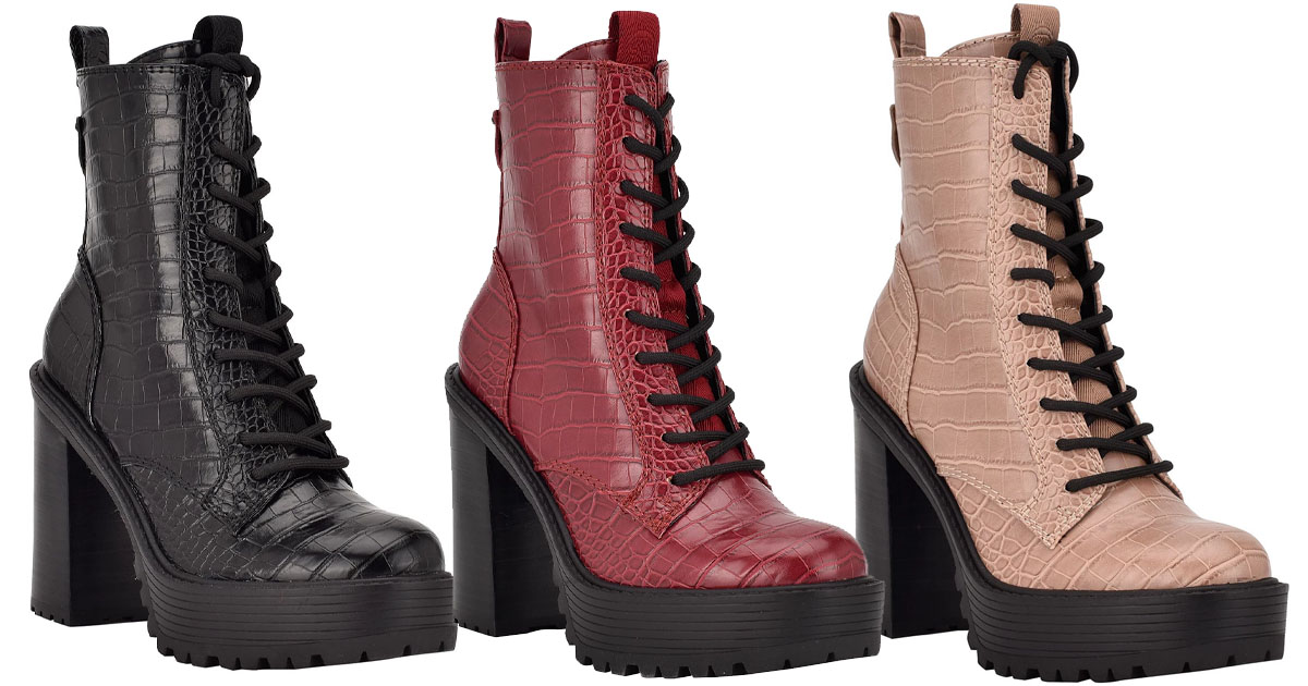 Womens Kaniela High Heel Platform Lace Up Bootie