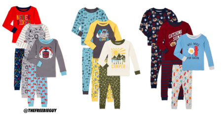 Wonder Nation Baby and Toddler Boy Long Sleeve Snug Fit Cotton Pajamas Set