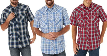 Wrangler Mens Short Sleeve Woven Western Shirt