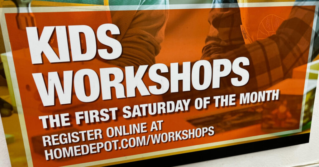 Home Depot free kids workshops - The Freebie Guy