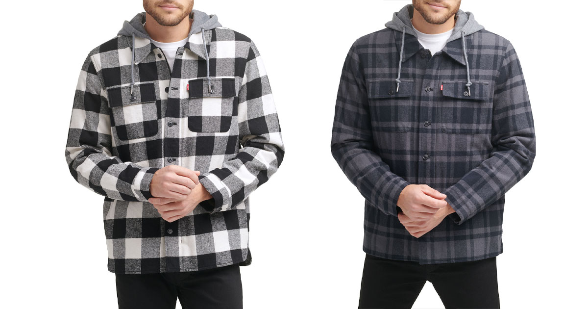 Levis Mens Plaid Shirt Jacket