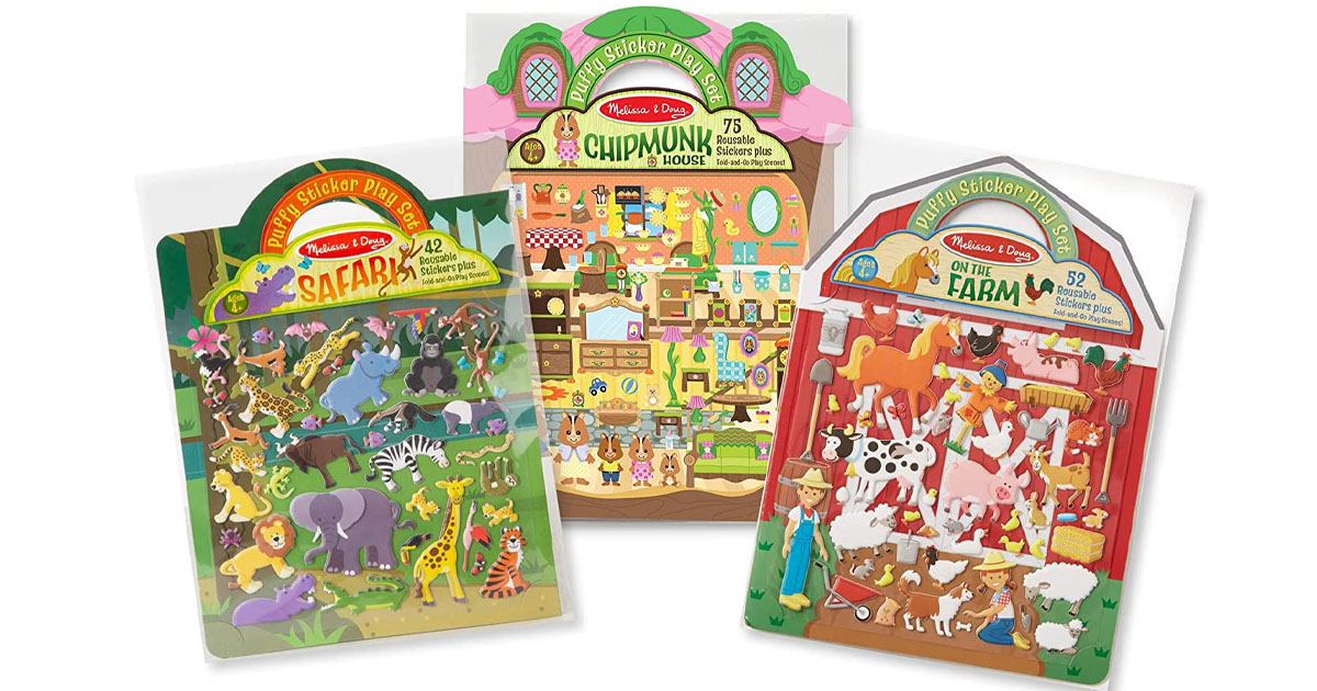 Melissa Doug Puffy Sticker Activity Books Set