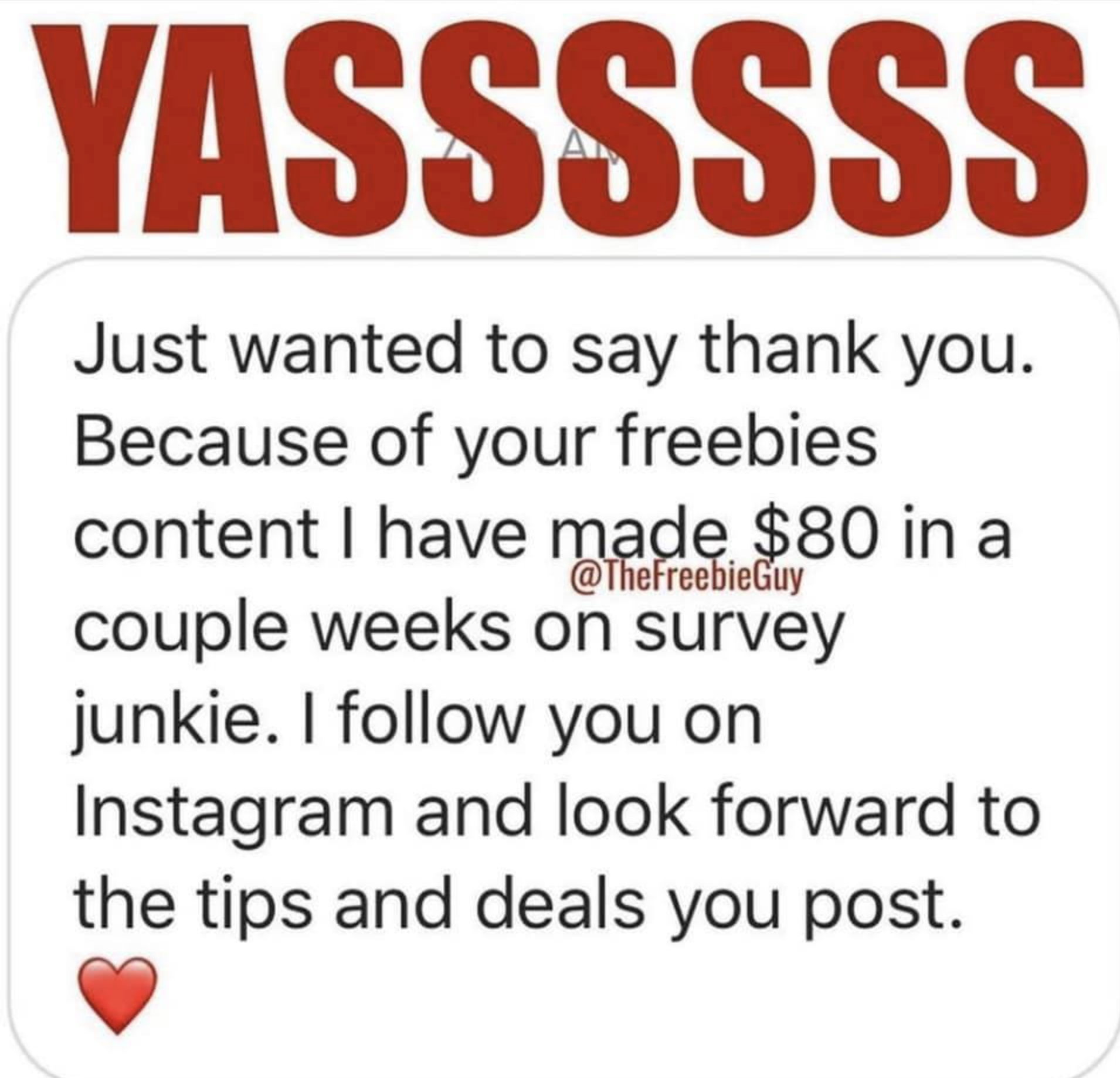 image of text saying thank you for sharing Survey Junkey