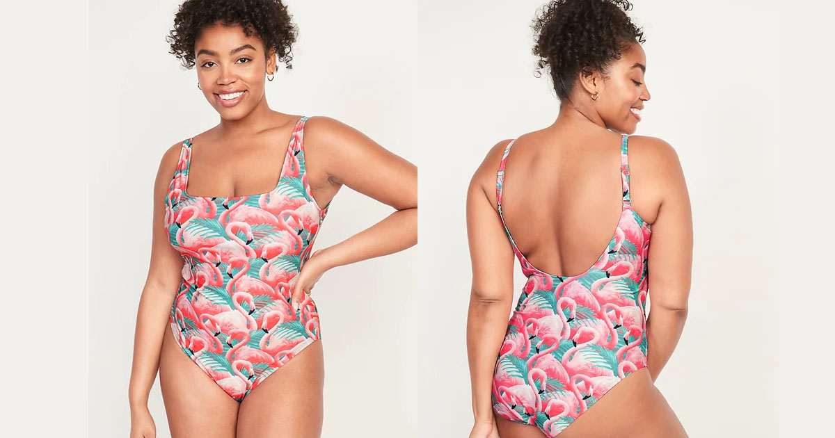 Square Neck French Cut One Piece Swimsuit for Women