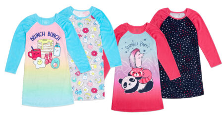 Wonder Nation Girls Super Soft Fleece Long Sleeve Nightgown