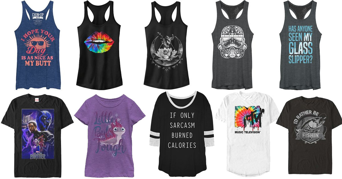 graphic tees and tanks
