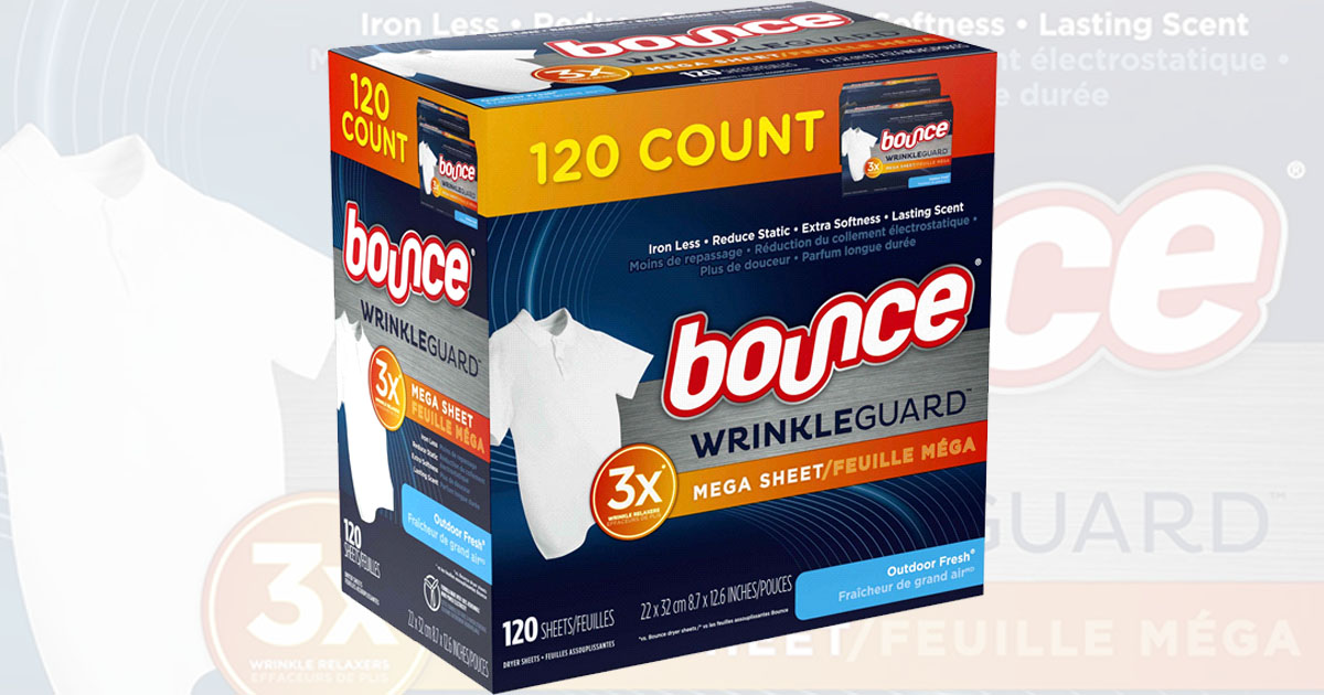 Bounce WrinkleGuard Mega Dryer Sheets