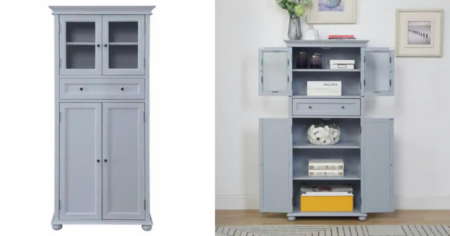 Hampton Harbor in W Door Tall Cabinet in Dove Grey