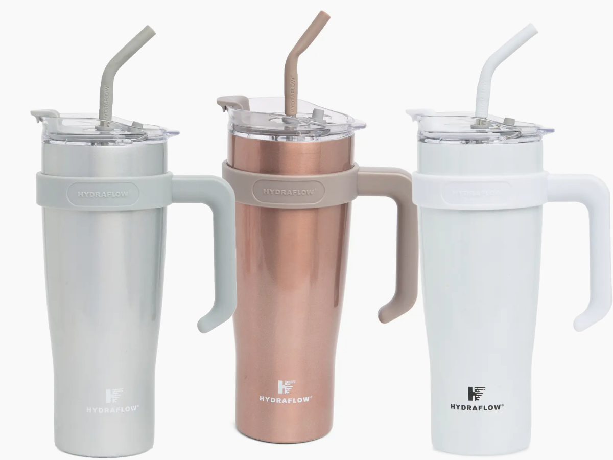 row of three Hydraflow Tumblers