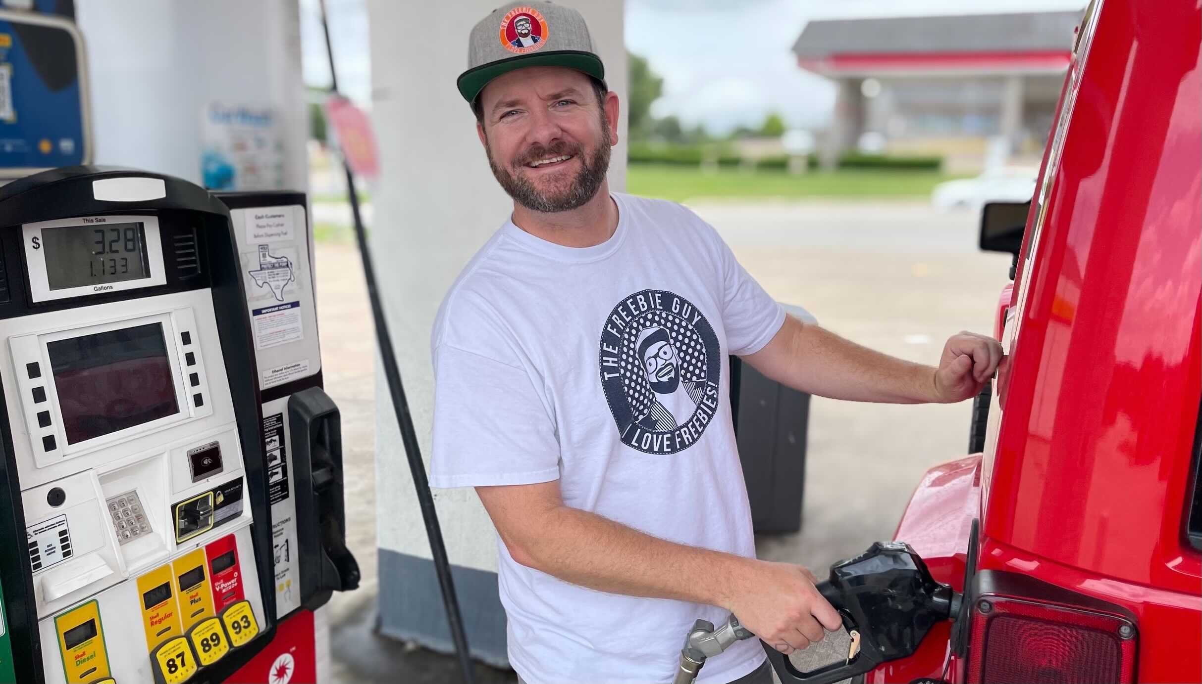 Kendall pumping gas Image from iOS