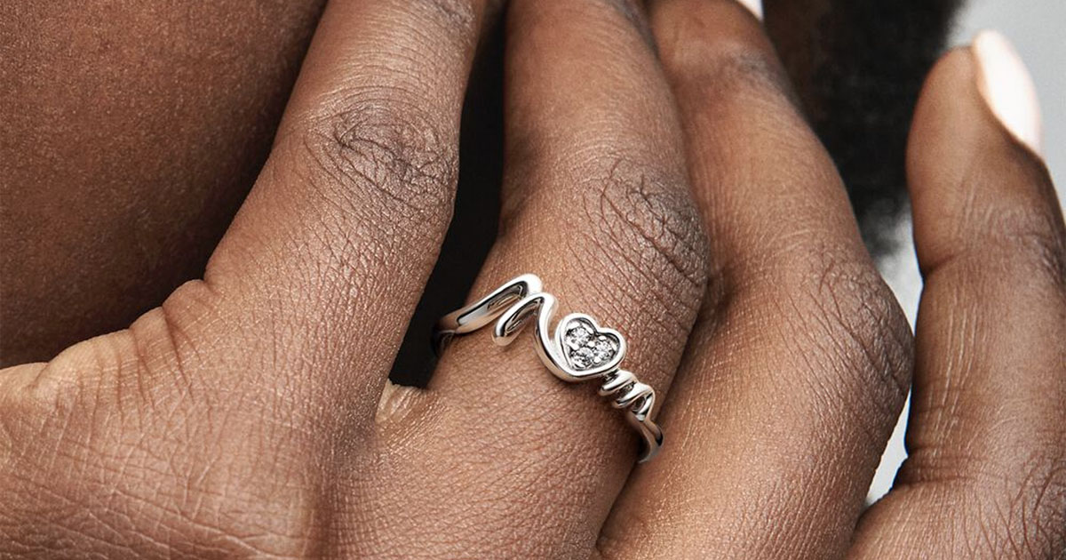 Pandora Mom Pave Heart Ring