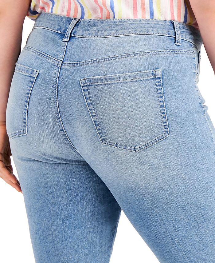 back of woman wearing macys womens jeans