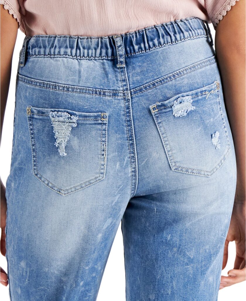 back of woman wearing macys womens jeans