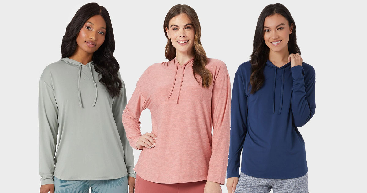 Degrees WOMENS COOL LONG SLEEVE HOODED T SHIRT