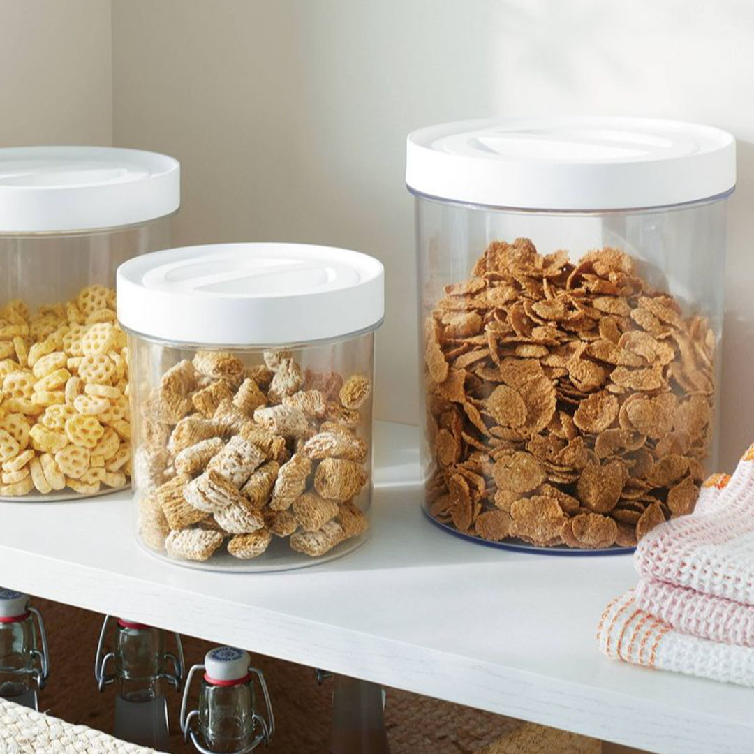 pc Round Airtight Canister Set White Brightroom