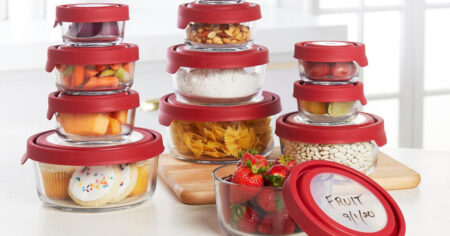Anchor Hocking TrueSeal piece Glass Food Storage Set with Pen