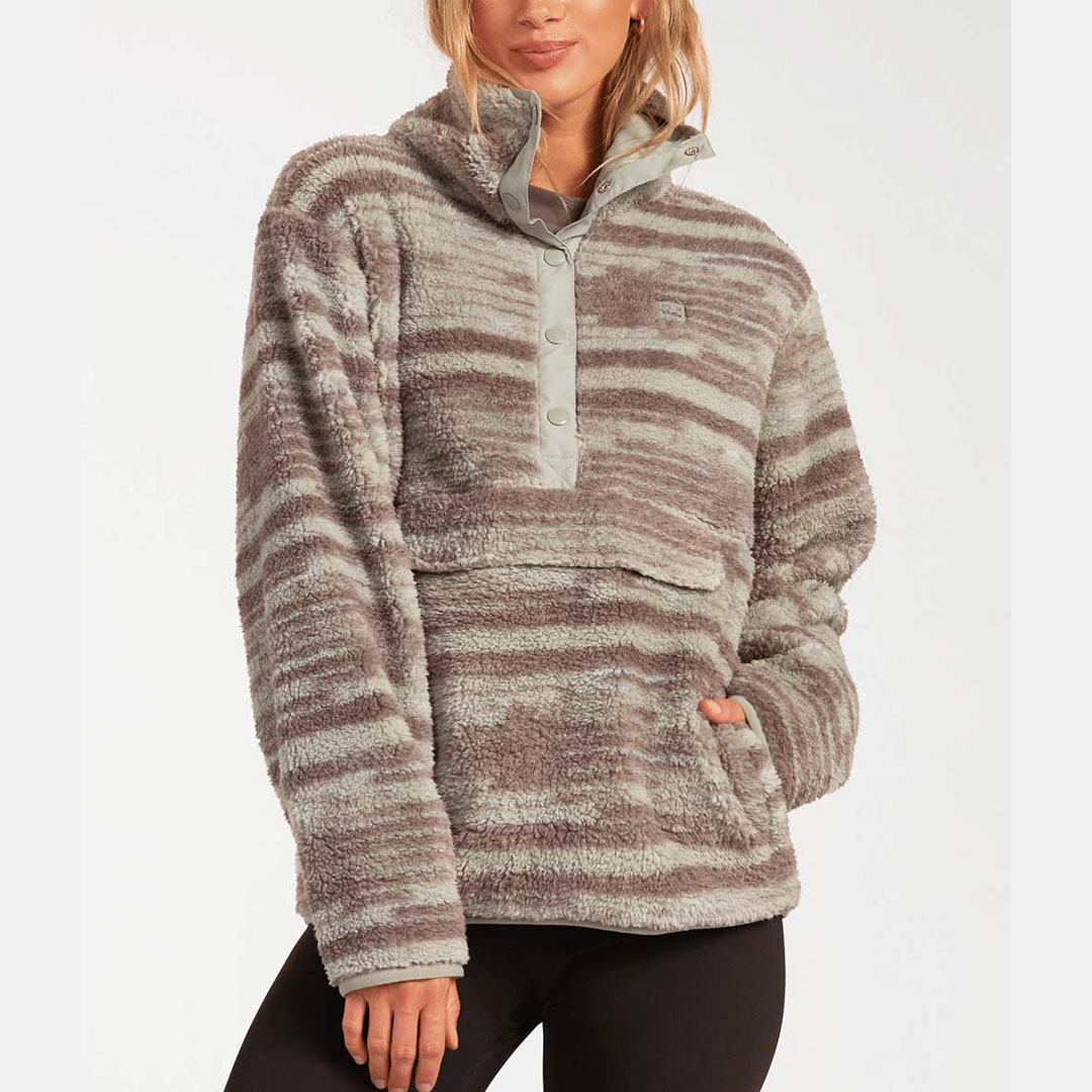 Eucalyptus Stripe Quarter Zip Switch Back Pullover