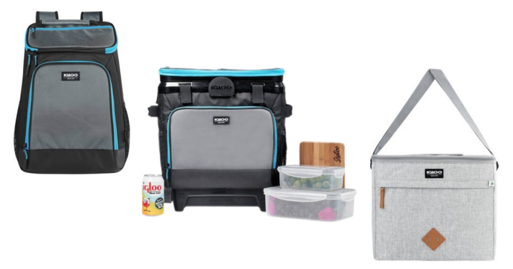 three igloo coolers