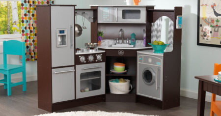 KidKraft Ultimate Corner Play Kitchen with Lights Sounds Espresso