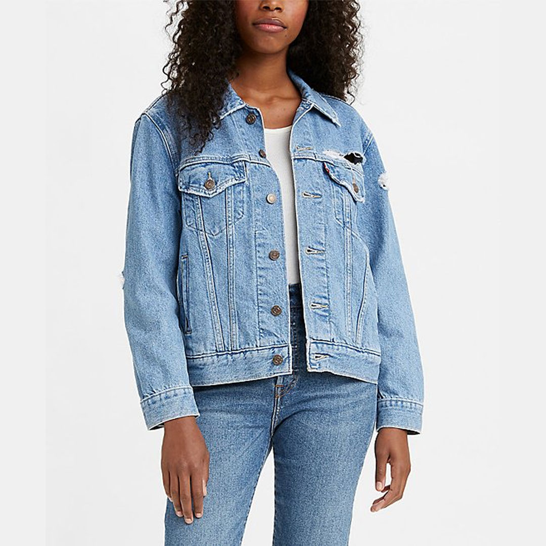 Levis Pick Holes Blue Ex Boyfriend Trucker Jacket