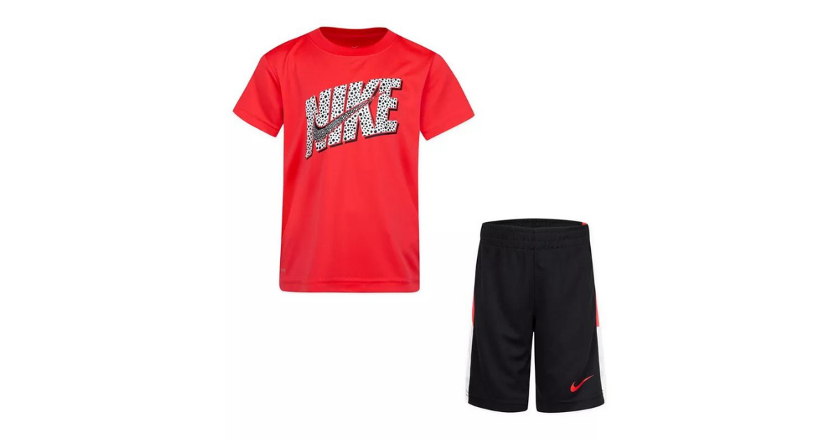 Little Boys Block Dri FIT T shirt and Shorts Set Piece
