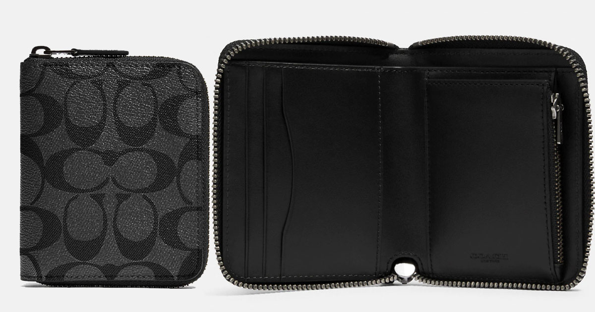 Medium Zip Around Wallet In Signature Canvas