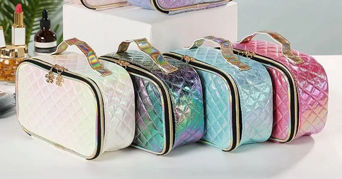 Metallic Sparkle Cosmetics Travel Case