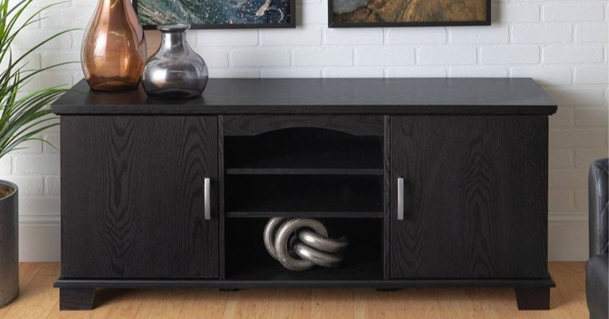 Modern Media Storage Door TV Stand for TVs up to