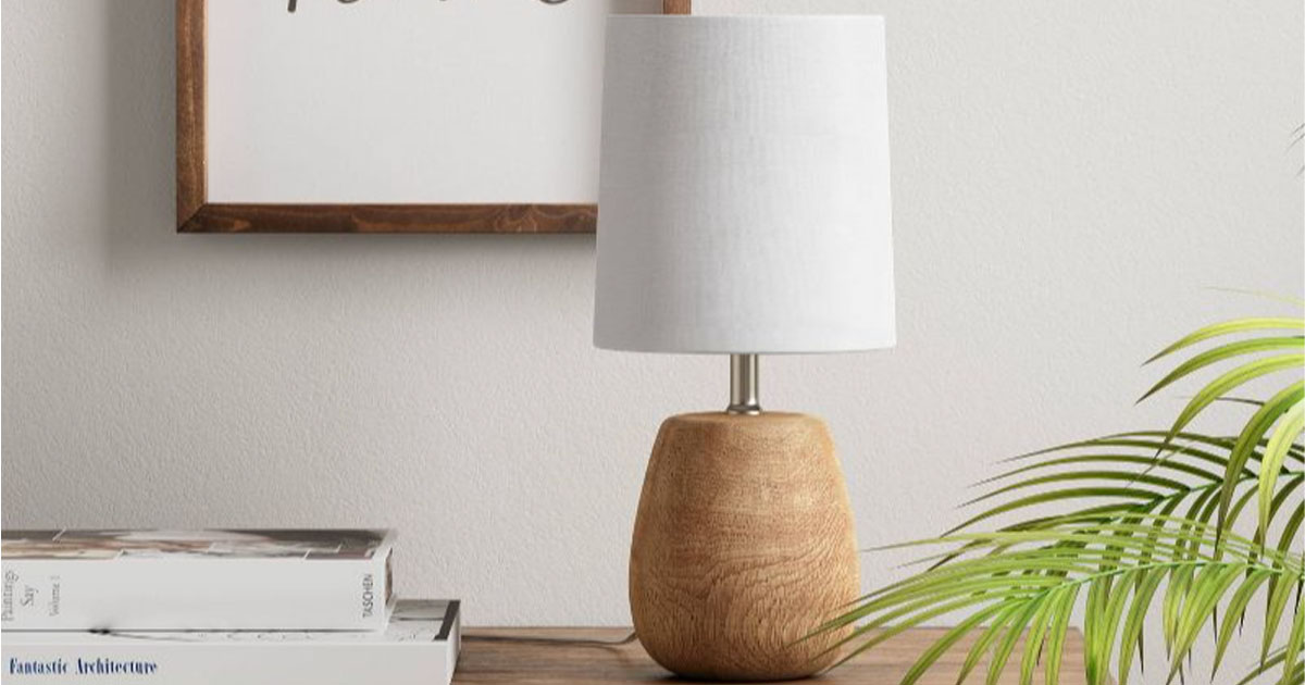 Polyresin Wood Accent Lamp