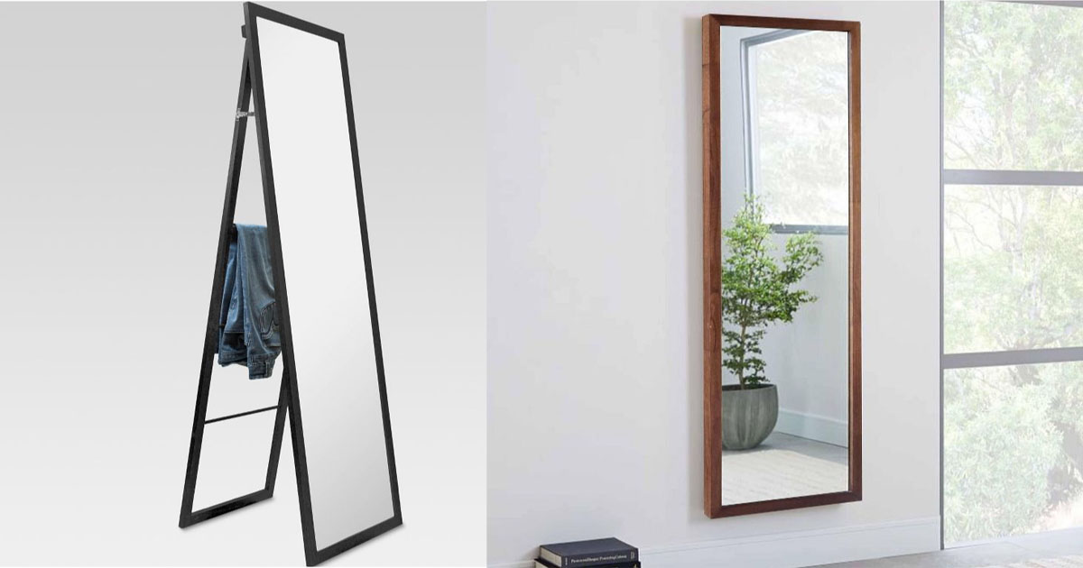 Wooden Mirror with Ladder
