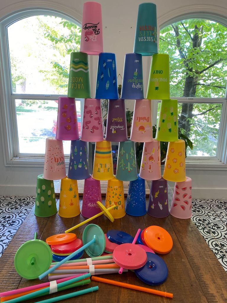 color changing cups tower
