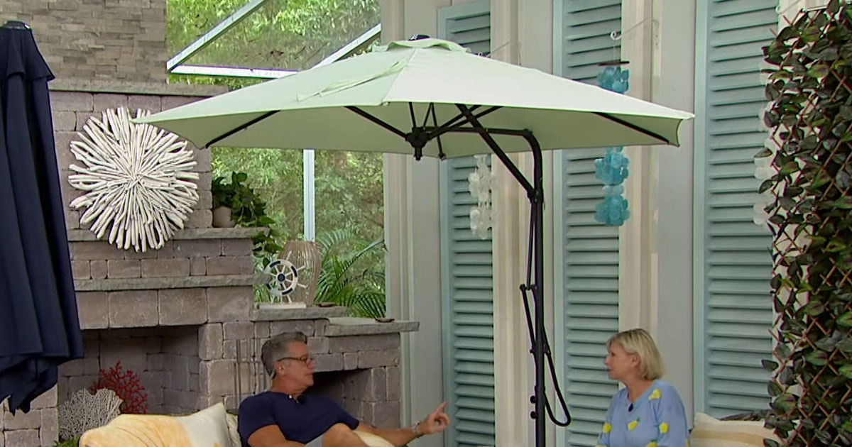 Improvements Offset Easy Up Umbrella with LED Lights