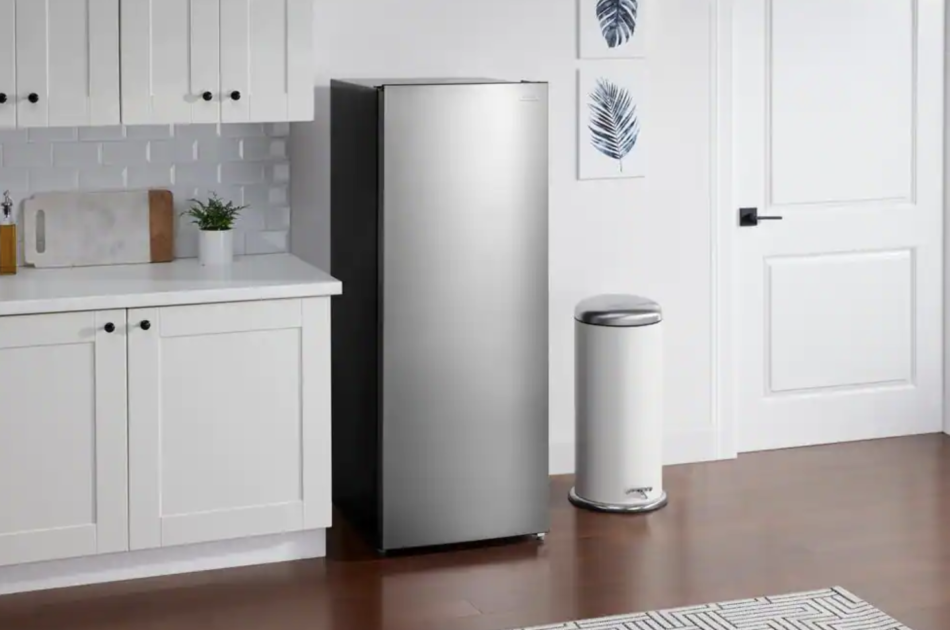 standing freezer in a kitchen