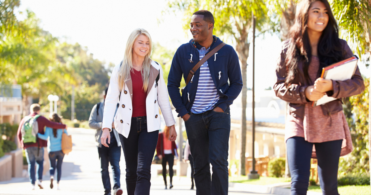 college kids on campus
