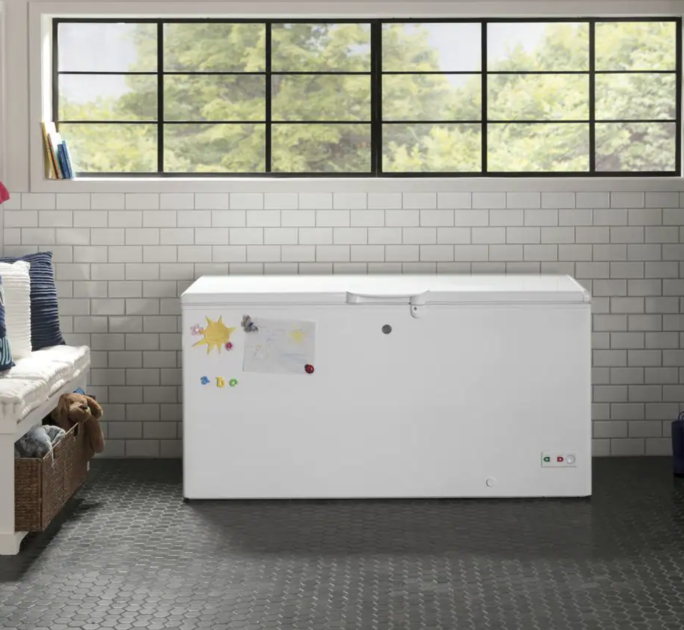 deep freezer in a storage area