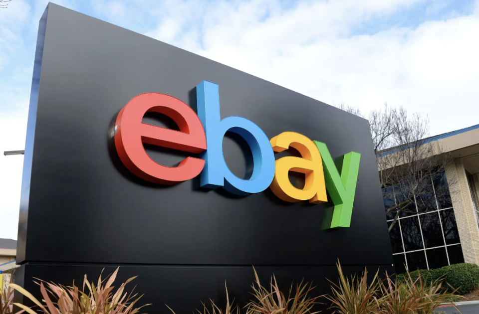 ebay sign in front of a building