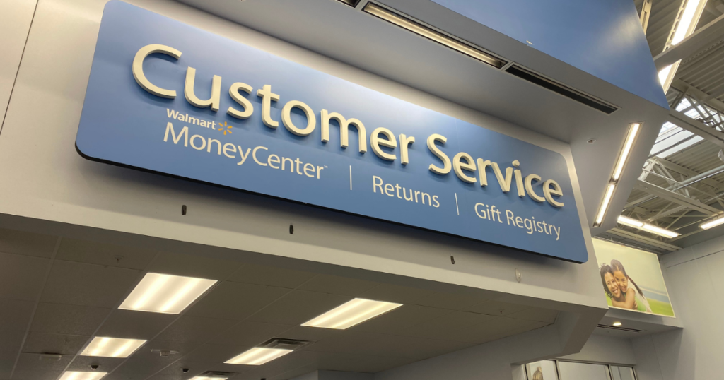 Customer Service sign inside a store