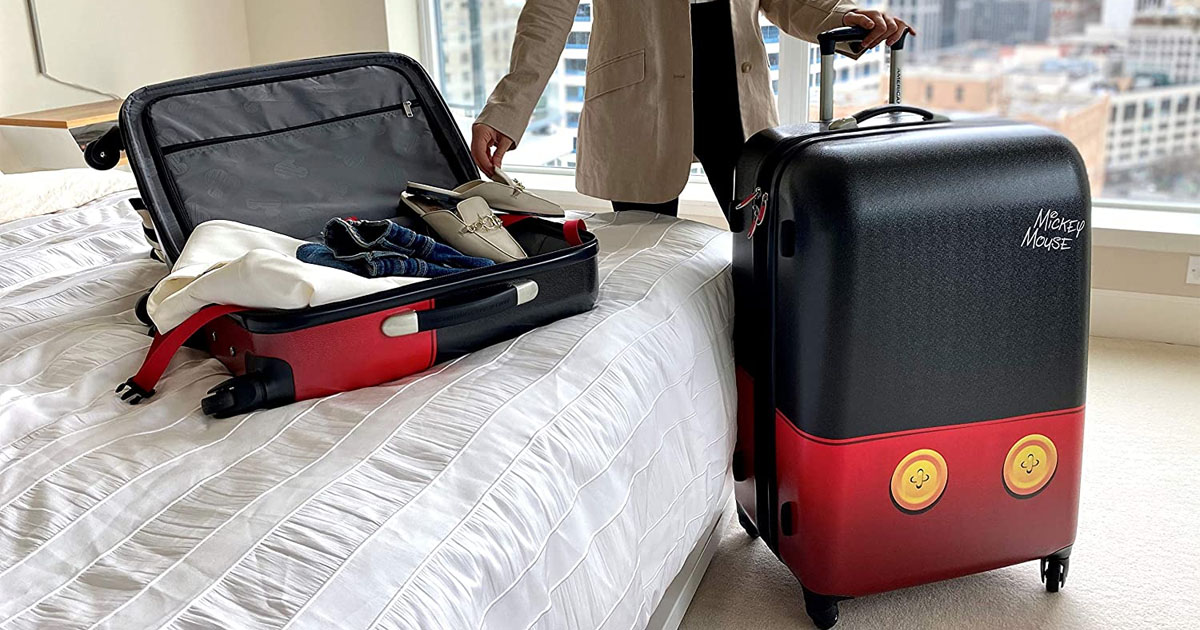 American Tourister Disney Hardside Luggage with Spinner Wheels Mickey Mouse Pants