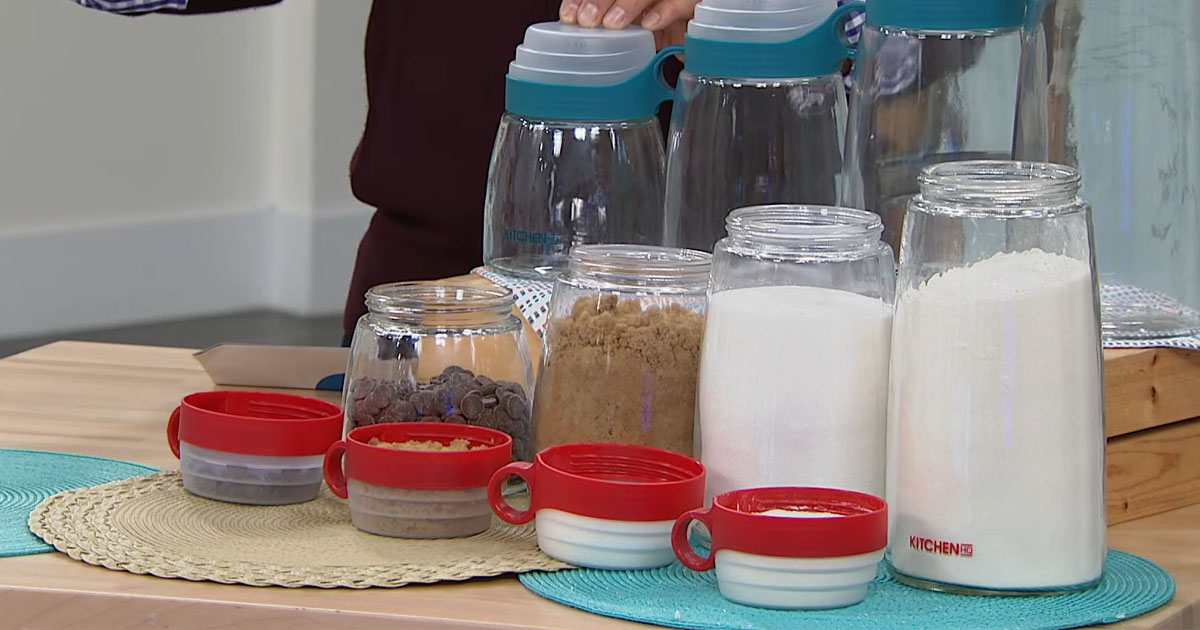 Kitchen HQ piece Set of Glass Measuring Storage Jars