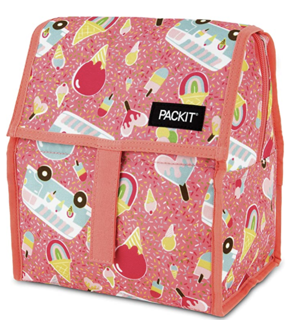 soft lunchbox with ice cream cones and vans printed on it