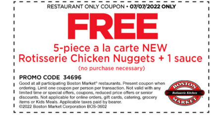 boston market coupon