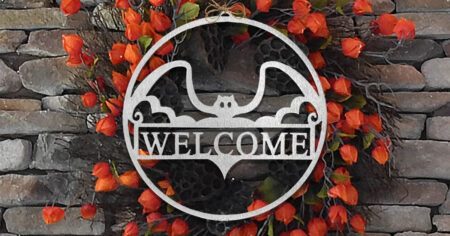 Autumn Leaves Pumpkin And Bat Name Signs