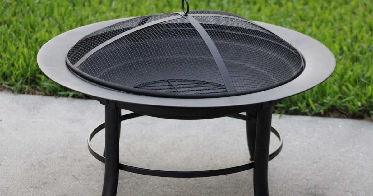 Mainstays Fire Pit with PVC Cover and Spark Guard