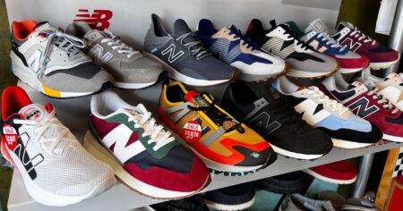 New Balance Shoes on a Display