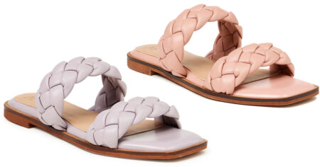 Time and Tru Womens Braided Two Band Sandals