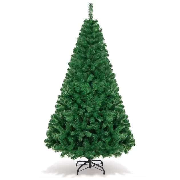 Vebreda ft Premium Christmas Tree Pine Hinged Artificial Holiday Tree W Tips Metal Base Green b f d ed c ec b bf b f b a fe ffccb a ddee d
