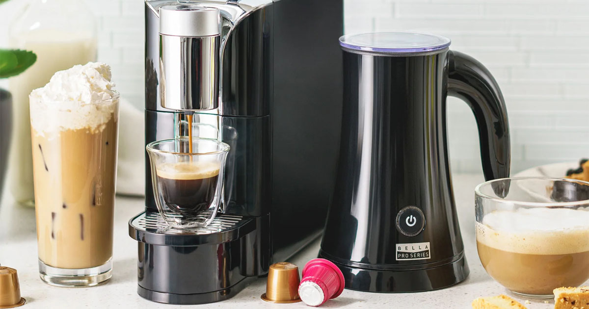 Bella Pro Series Capsule Coffee Maker and Milk Frother