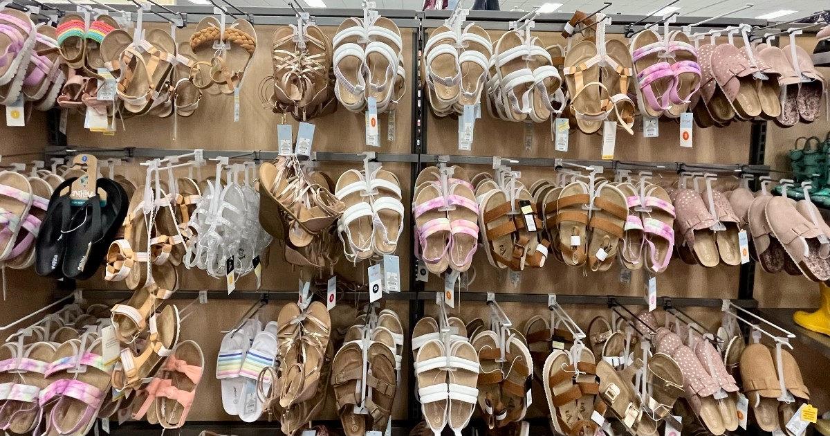 target Display of sandals at Target