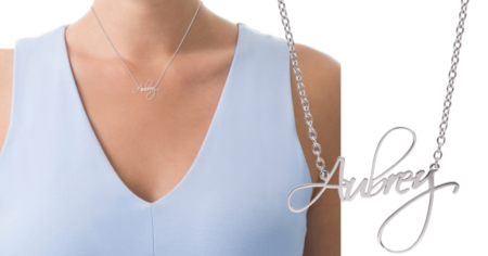 zales large script necklace